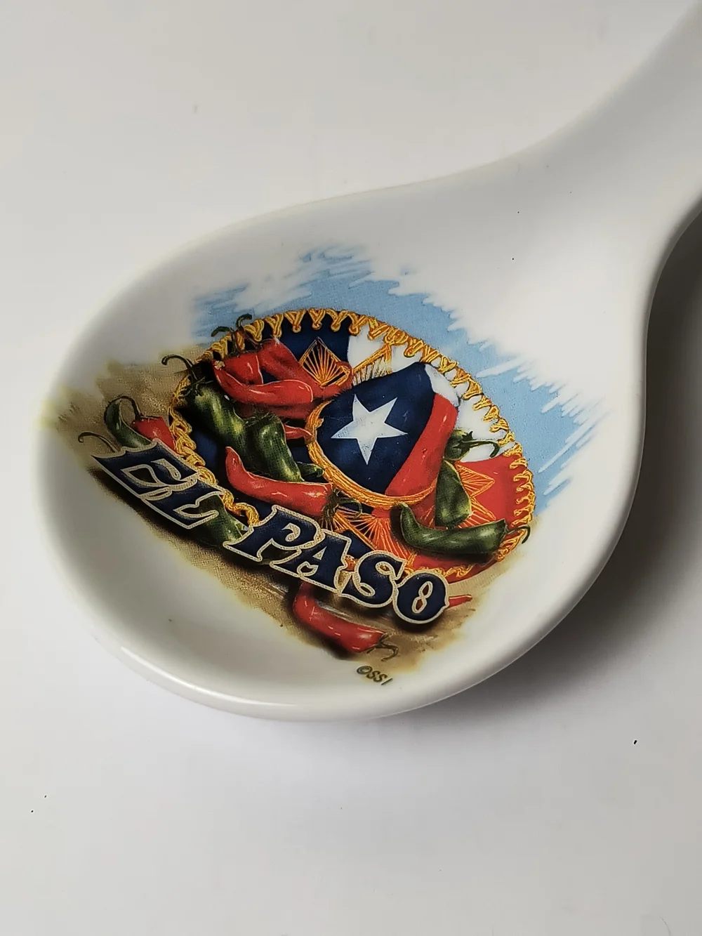 El Paso Ceramic Spoon Rest with Southwestern Emblem